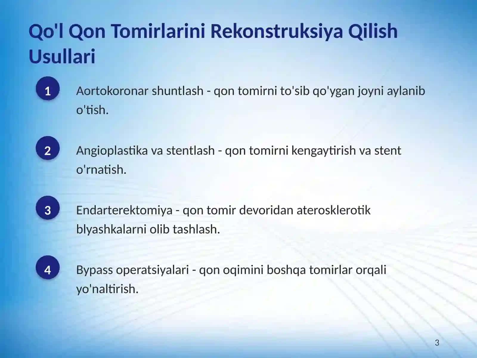 Qo'l va Oyoq Qon Tomirlarini Rekonstruksiya Qilishning Zamonaviy Usullari 3