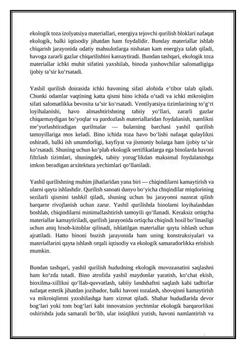 Yashil qurilish texnologiyalari 3