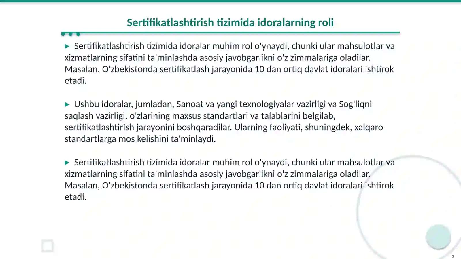 Sertifikatlashtirish tizimida qatnashuvchi idoralar mas'uliyati 3