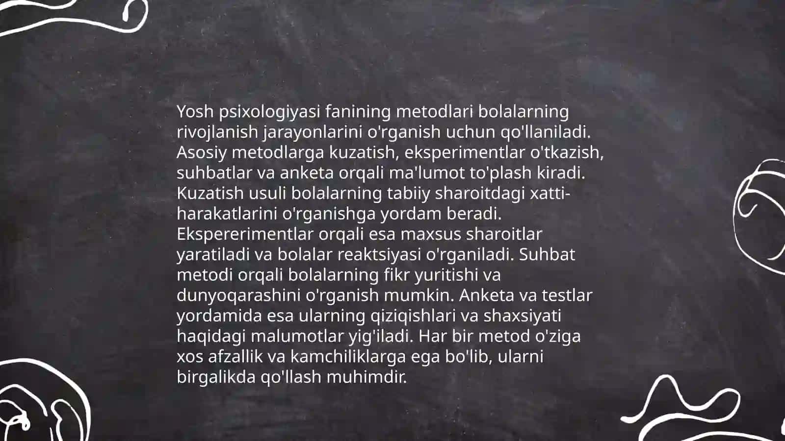 Yosh va pedagogik psixologiya fanining metodlari va boshqa fanlar bilan aloqasi 3