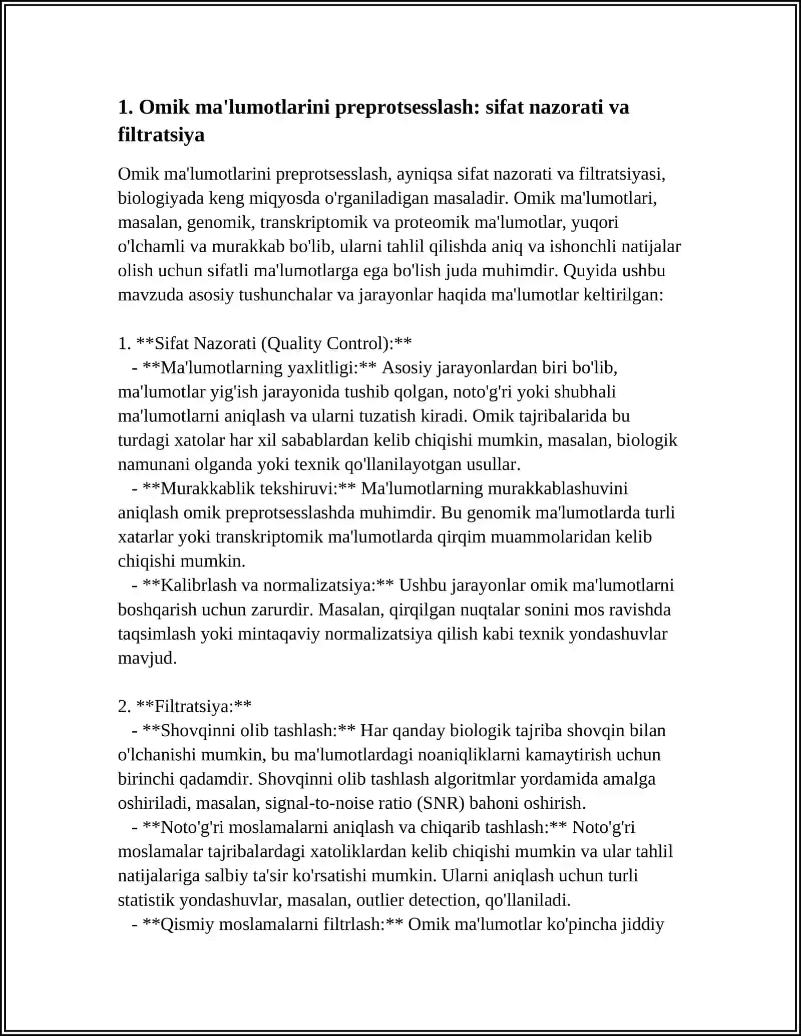 OMIKS MALUMOTLARINI INTEGRATSIYA QILISH GENOMIKA PROTEOMIKA VA METABALOMIKA MALUMOTLARINI BIRLASHTRISH VA TAHLIL QILISH 3
