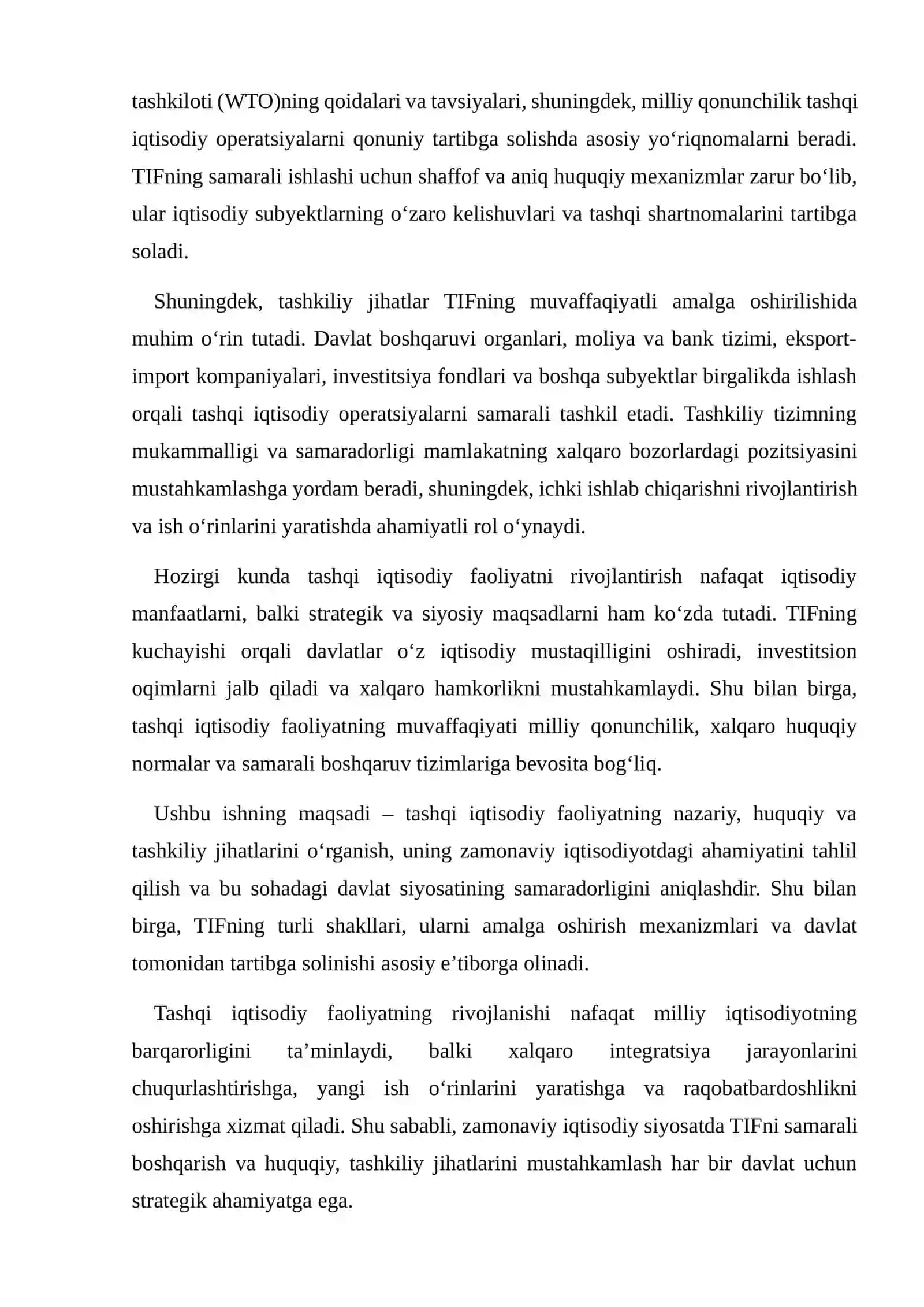 TASHQI IQTISODIY FAOLIYATINING NAZARIY, HUQUQIY VA TASHKILIY JIHATLARI 3