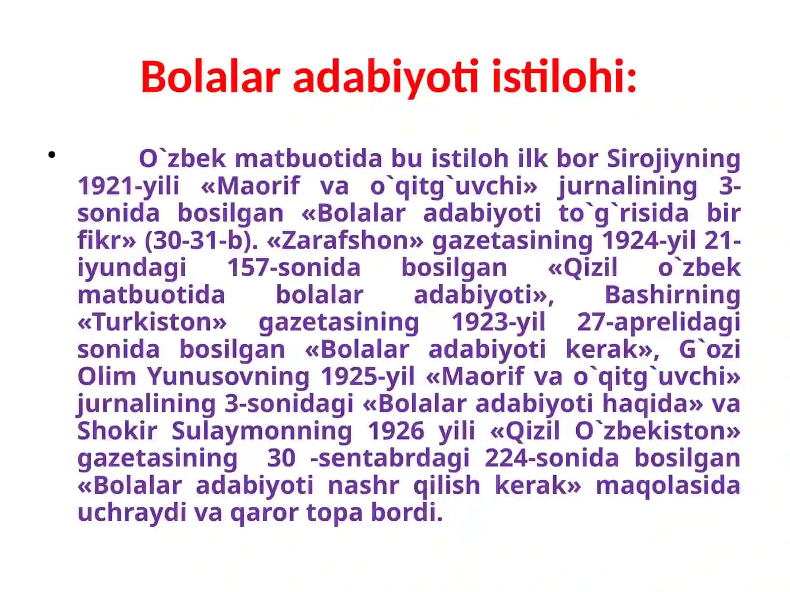 ONA TILI VA BOLALAR ADABIYOTI: Adabiyot (bolalar adabiyoti) fanining maqsad va vazifalari. Bolalar kitobxonligi haqida 3