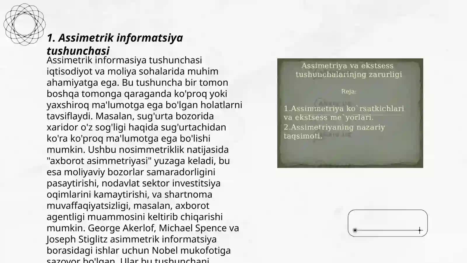Assimetriya va akses Nazariy va amaliy jihatlari 3
