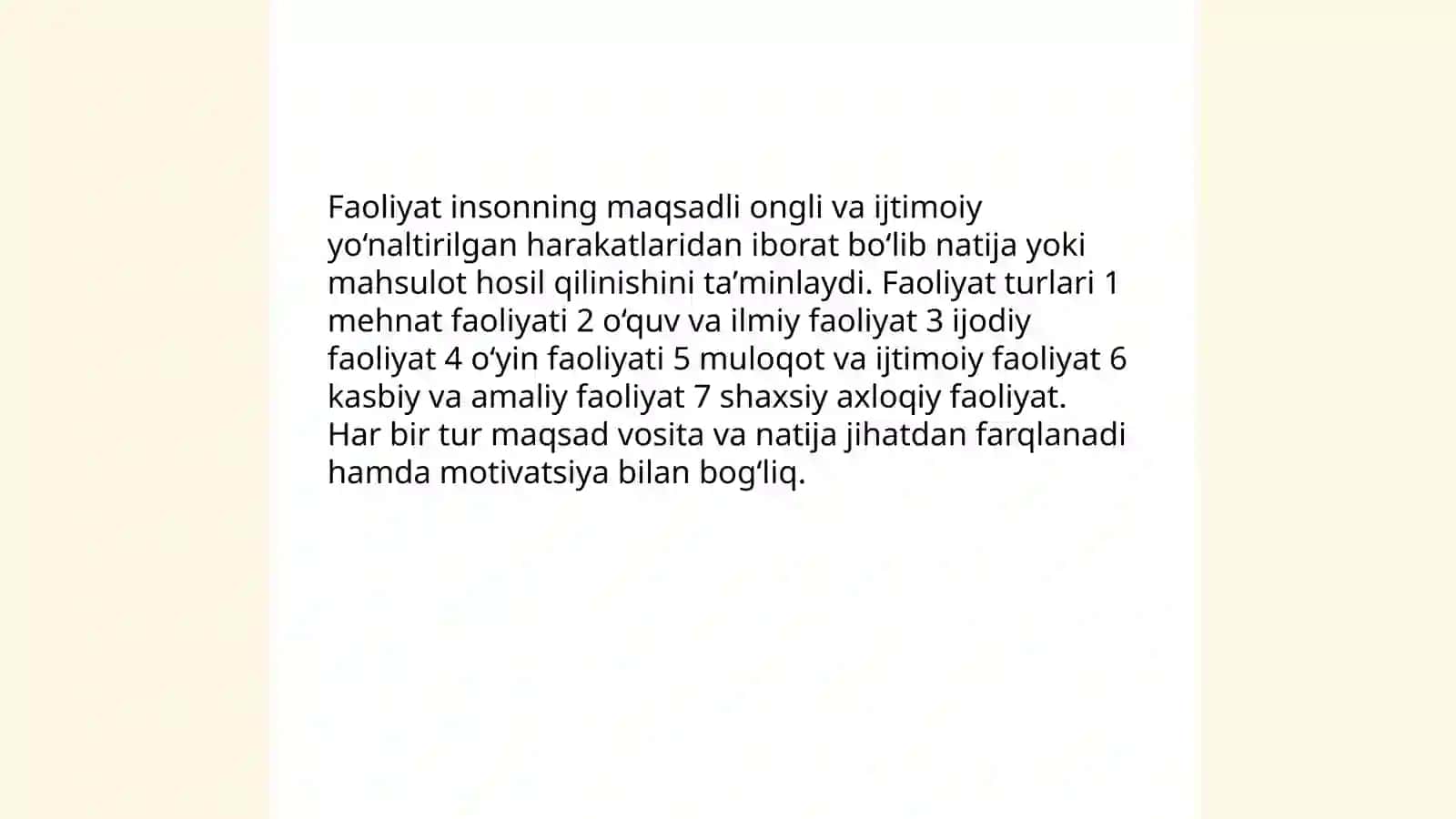Faoliyat va motivatsiya. Muloqot 3