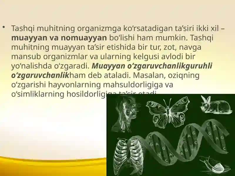 Evolutsiyani harakatlandiruvchi kuchlari.Irsiy o‘zgaruvchanlik 3