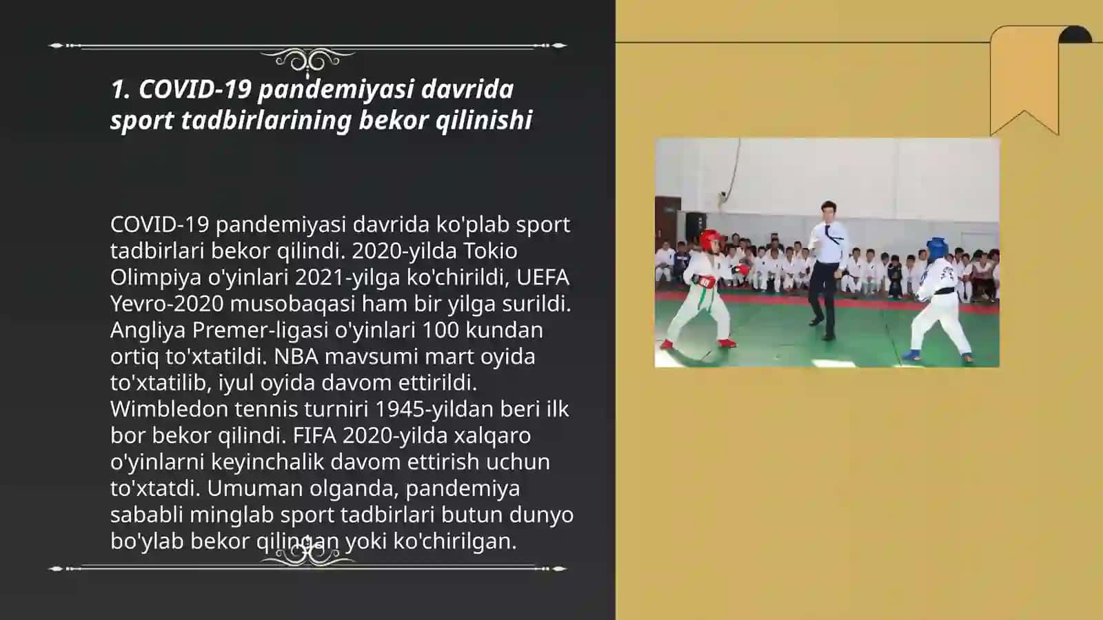 COVID-19 pandemiyasi davrida sport tadbirlari 3