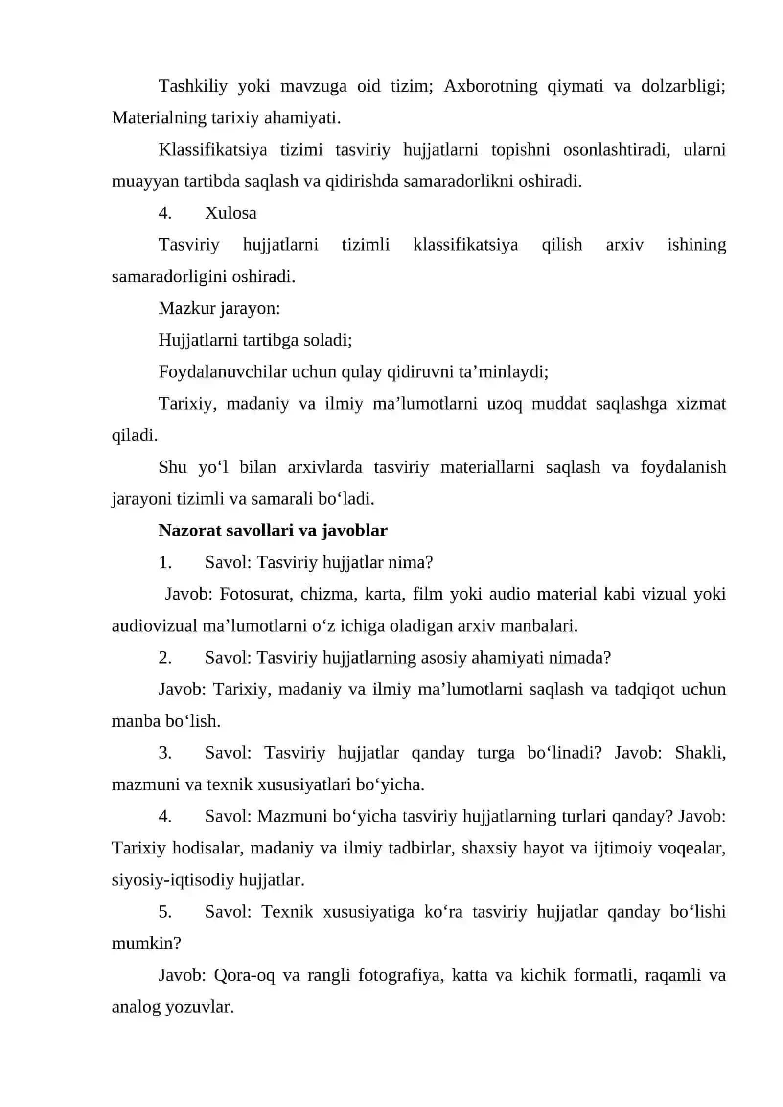 Tasviriy hujjatlar klassifikatsiyasi 3