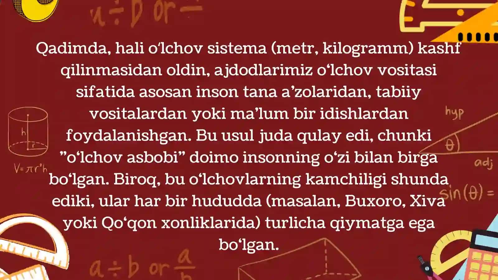 Qadimgi oʻlchov birliklari 3