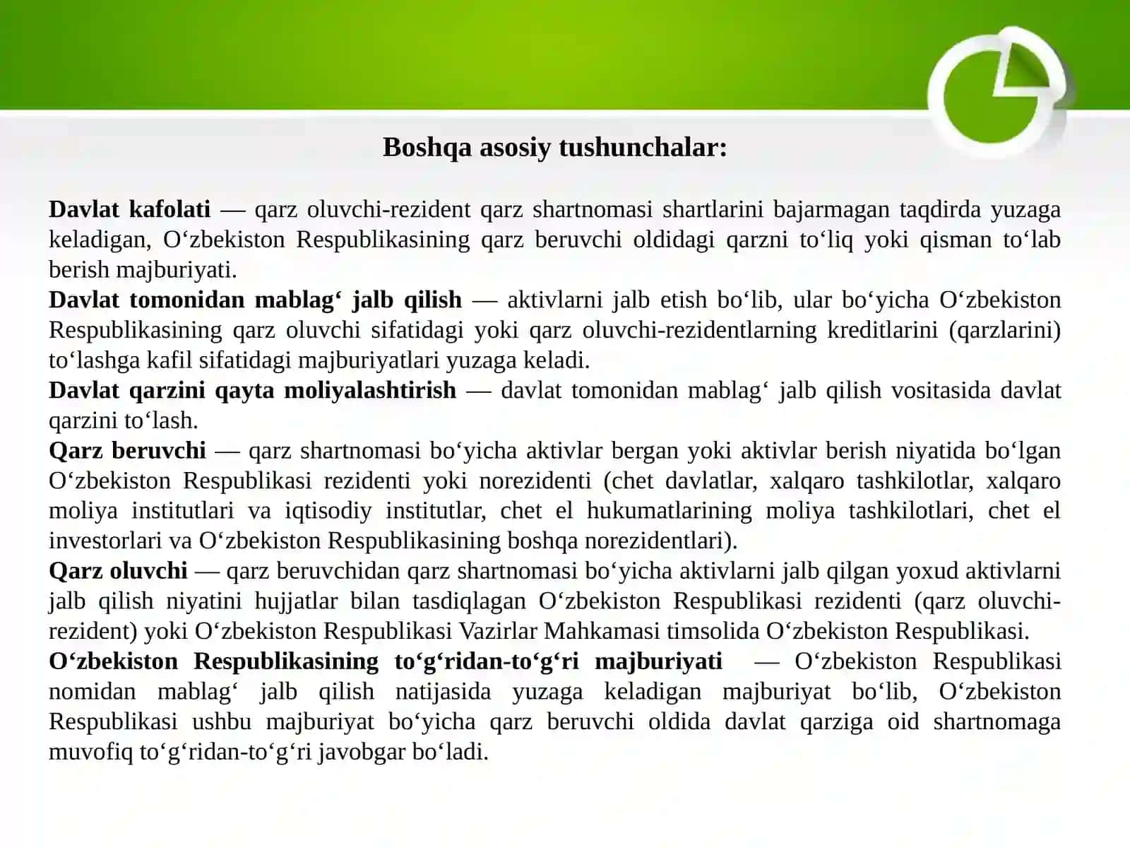 Davlat qarzi tushunchasi Tashqi va ichki qarz 3