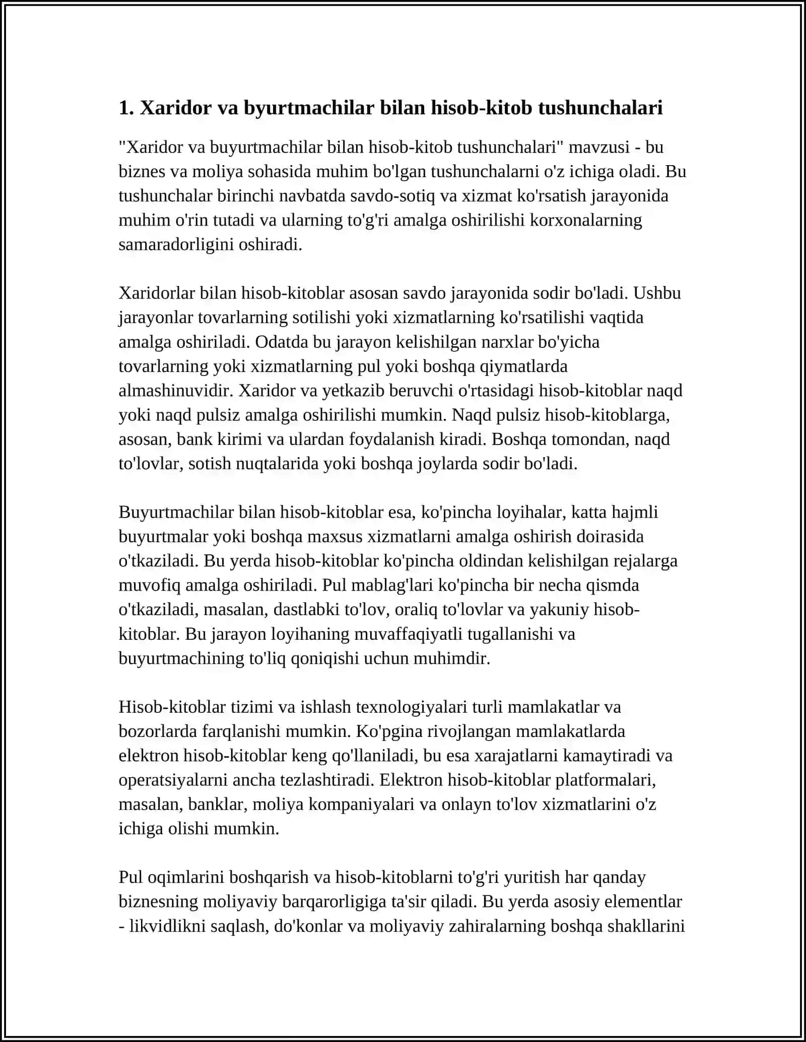 XARIDOR VA BYURTMACHILAR BILAN HISOBLASHUVLAR HISOBI 3