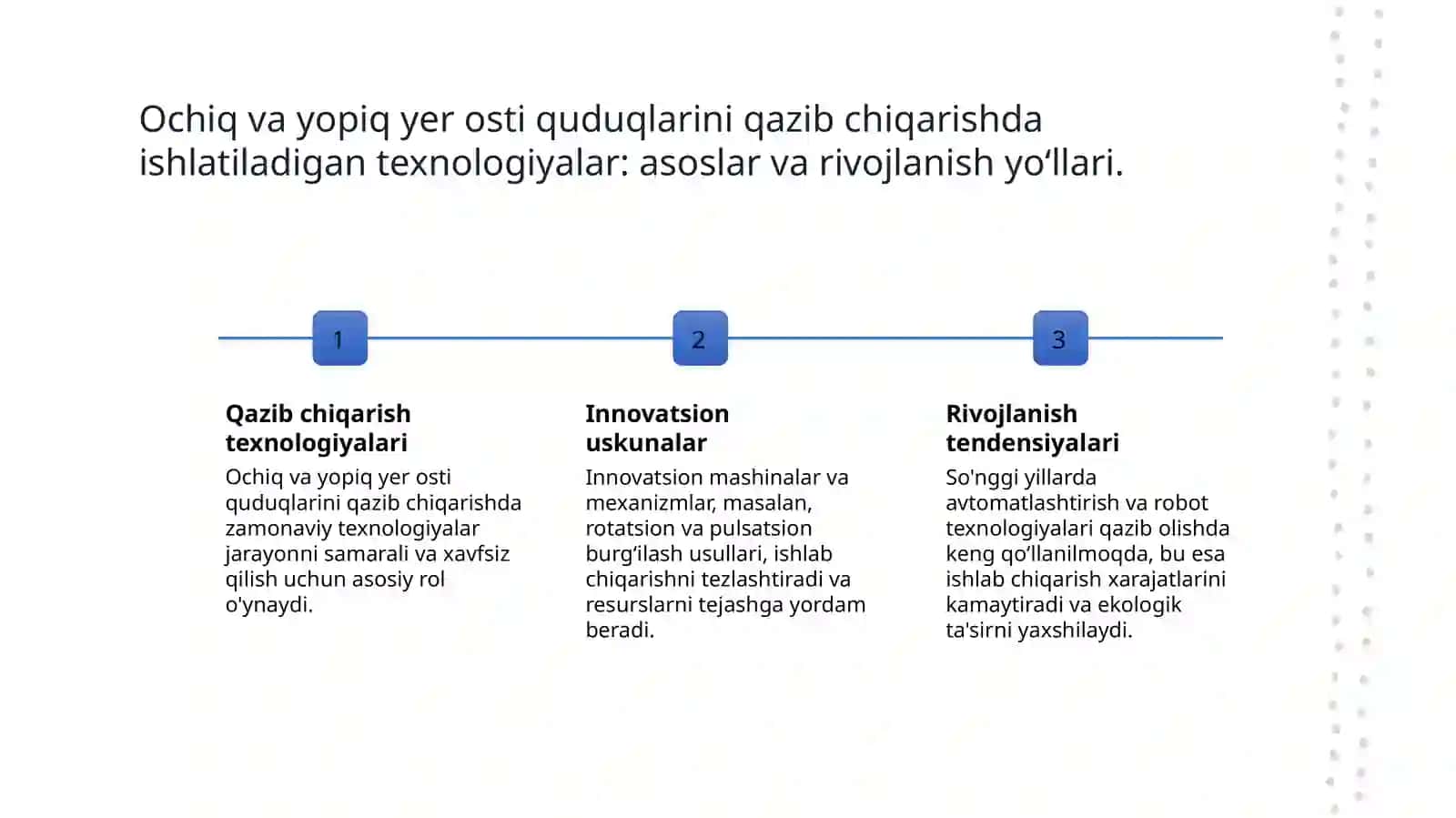 Ochiq va yopiq yer osti quduqlarini qazib chiqarishda ishlatiladigan texnologiyalar va mashinalar 3