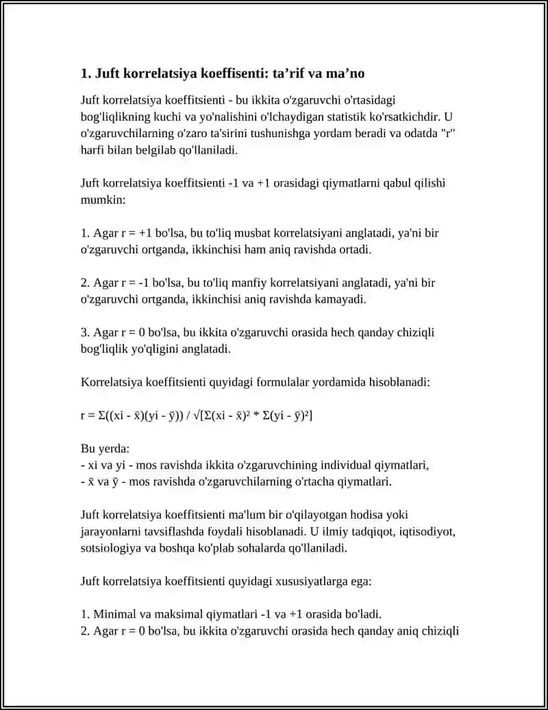 JUFT KORRELATSIYA KOEFFISENTI 3