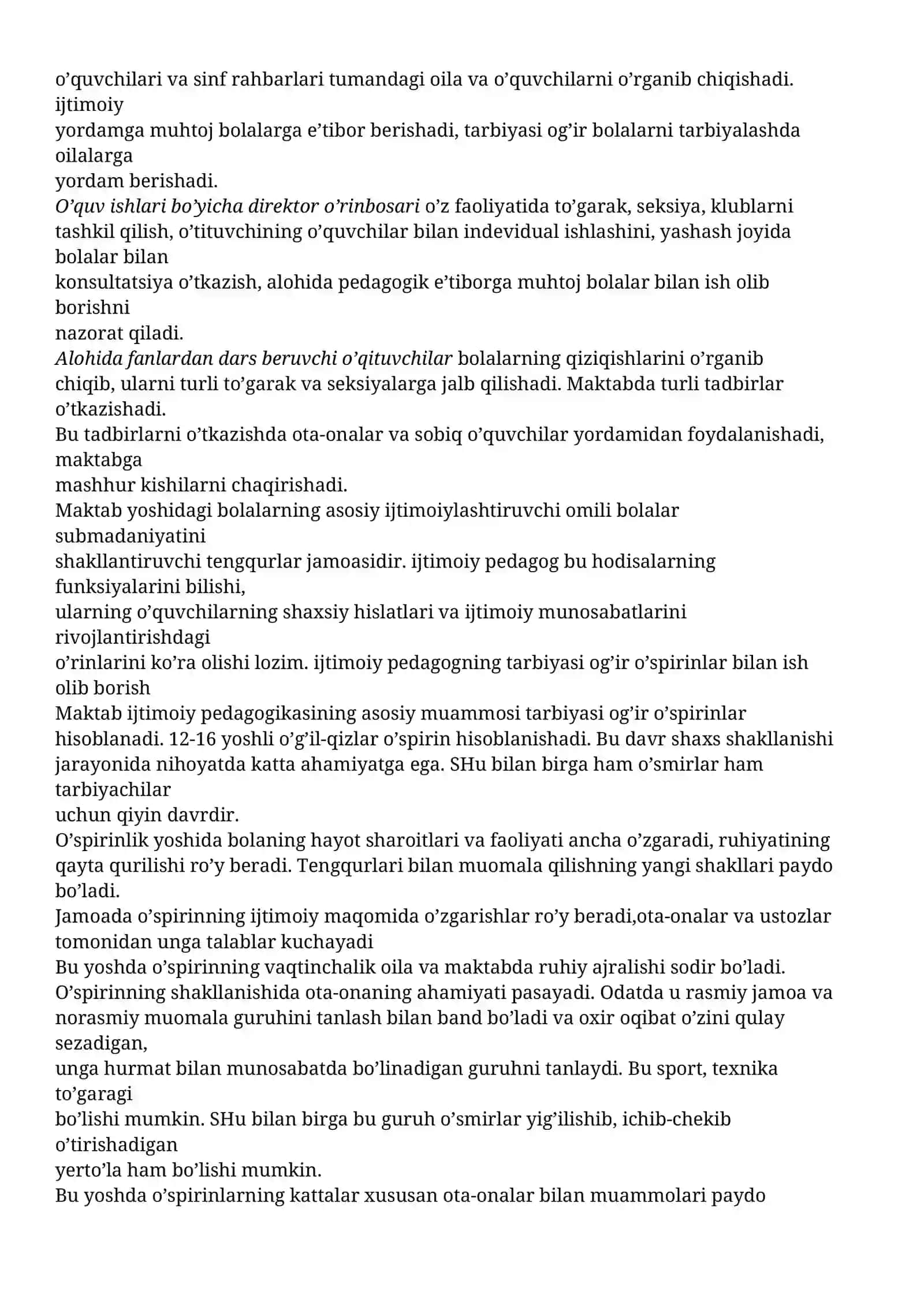 IJTIMOIY PEDAGOGNING MAKTAB YOSHIDAGI BOLALAR BILAN ISH YURITISHI 3