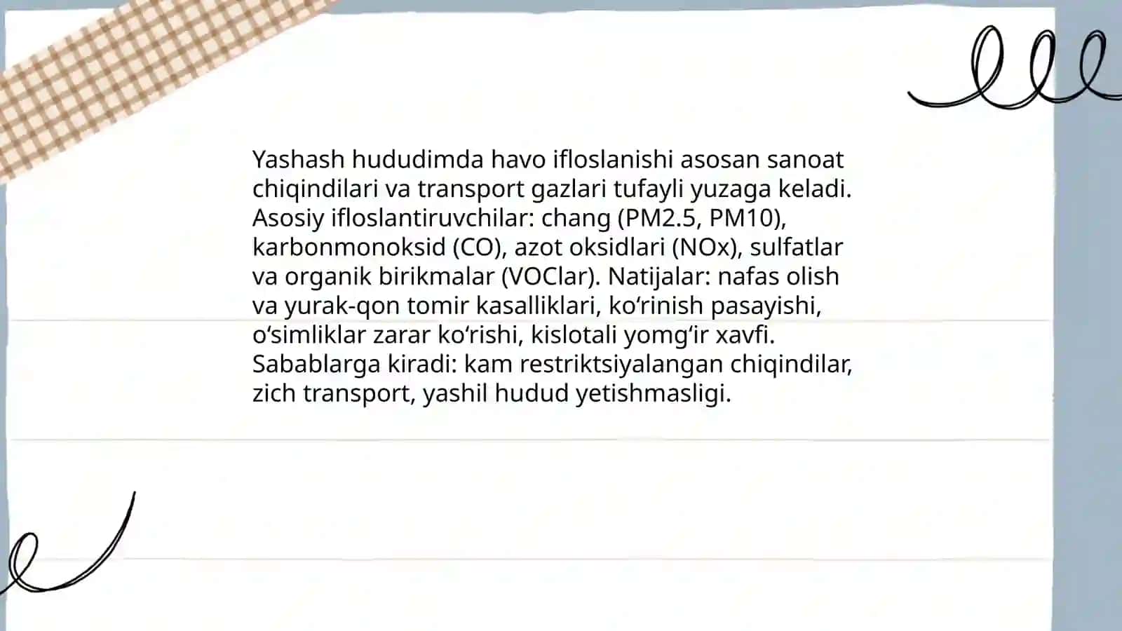 Mening yashash hududimdagi ekologik muammo 3