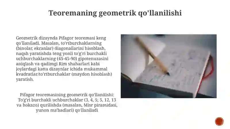 Geometriya dizayn va pifagor teorenasi 3