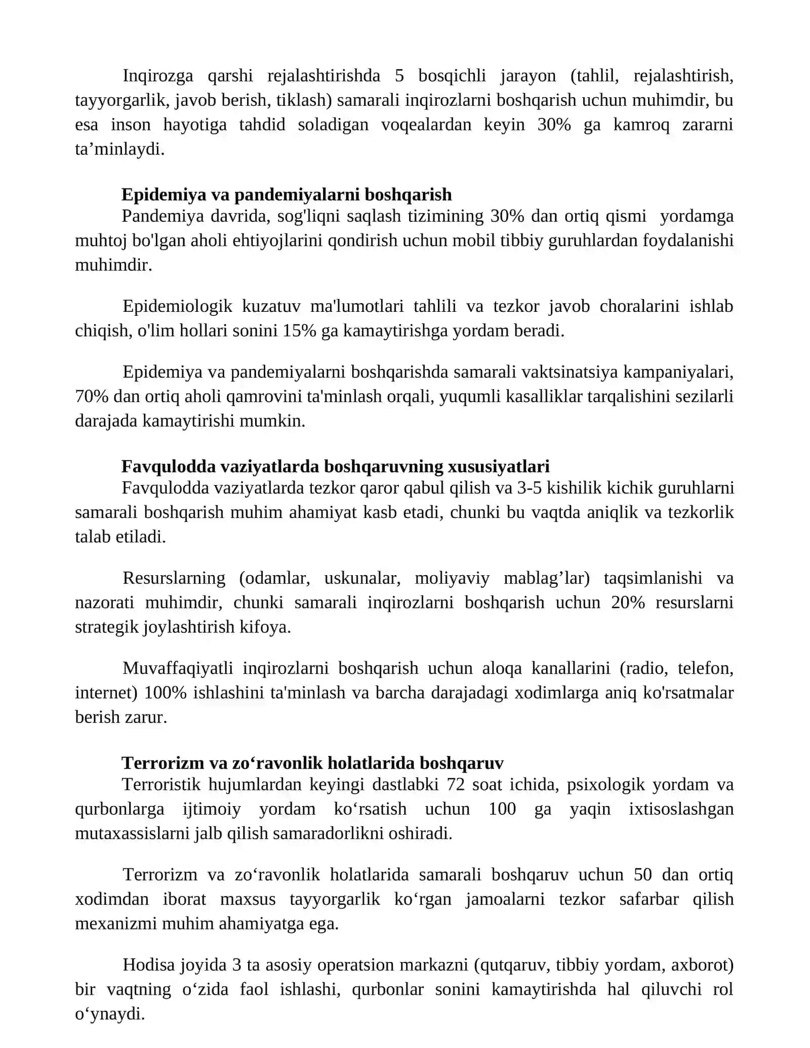 Turli favqulodda vaziyatlarda boshqaruvning xususiyatlari 3