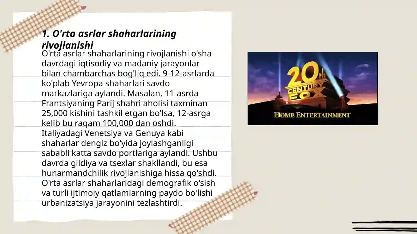 XI-XV asirlarda shaharlar va hunarmanchilik markazlari 3