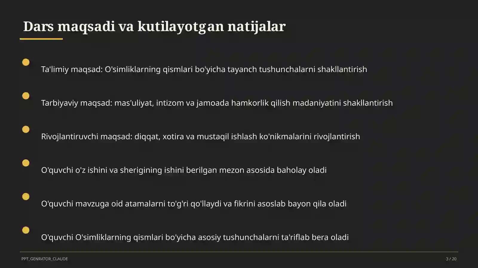 O'simliklarning qismlari (2-sinf) 3