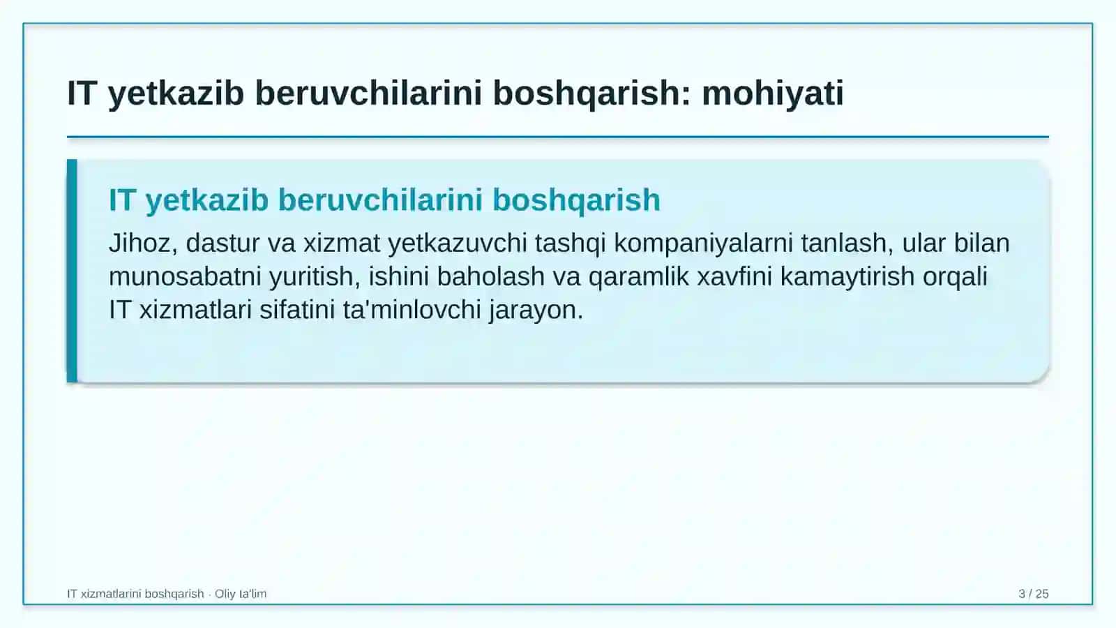 IT yetkazib beruvchilarini boshqarish 3