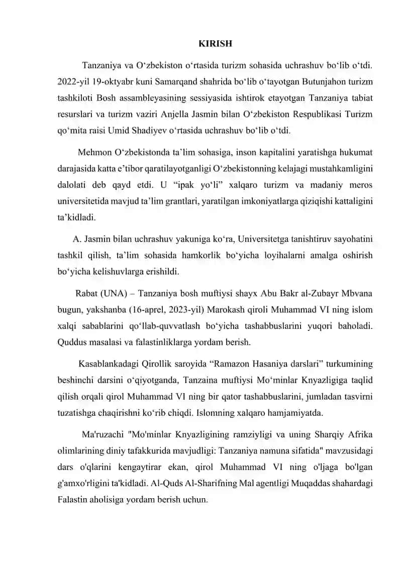 Tanzaniya davlatining iqtisodiy geografik tavsifi 3