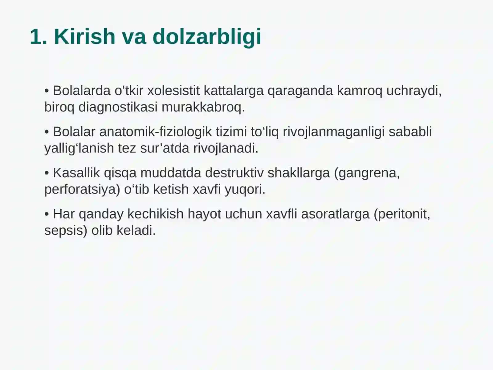 Bolalarda o‘tkir xolesistitda shoshilinch xirurgik yordam 3