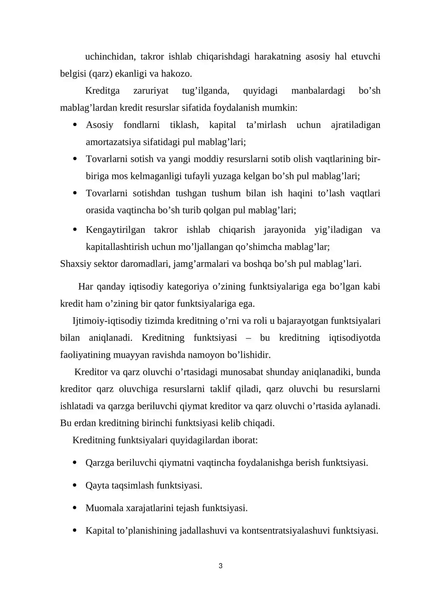 KREDIT TUSHUNCHASI, BELGILARI, TURLARI VA SHARTLARI 3