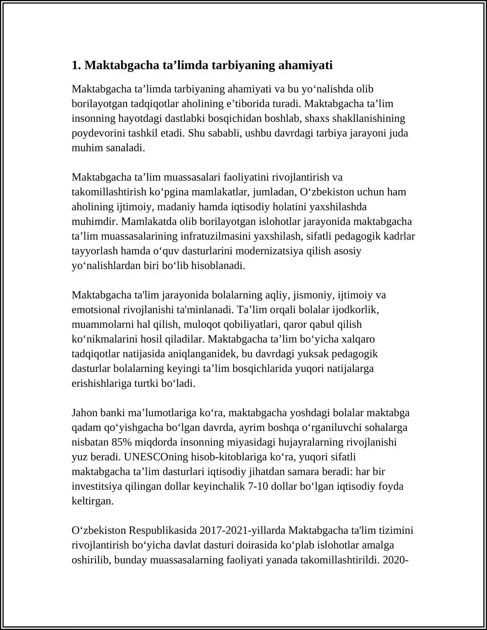 MAKTABGACHA TAʼLIM TASHKILOTLARIDA TARBIYA TURLARI VA ULARNING SHAXS KAMOLOTIGA TAʼSIRI 3