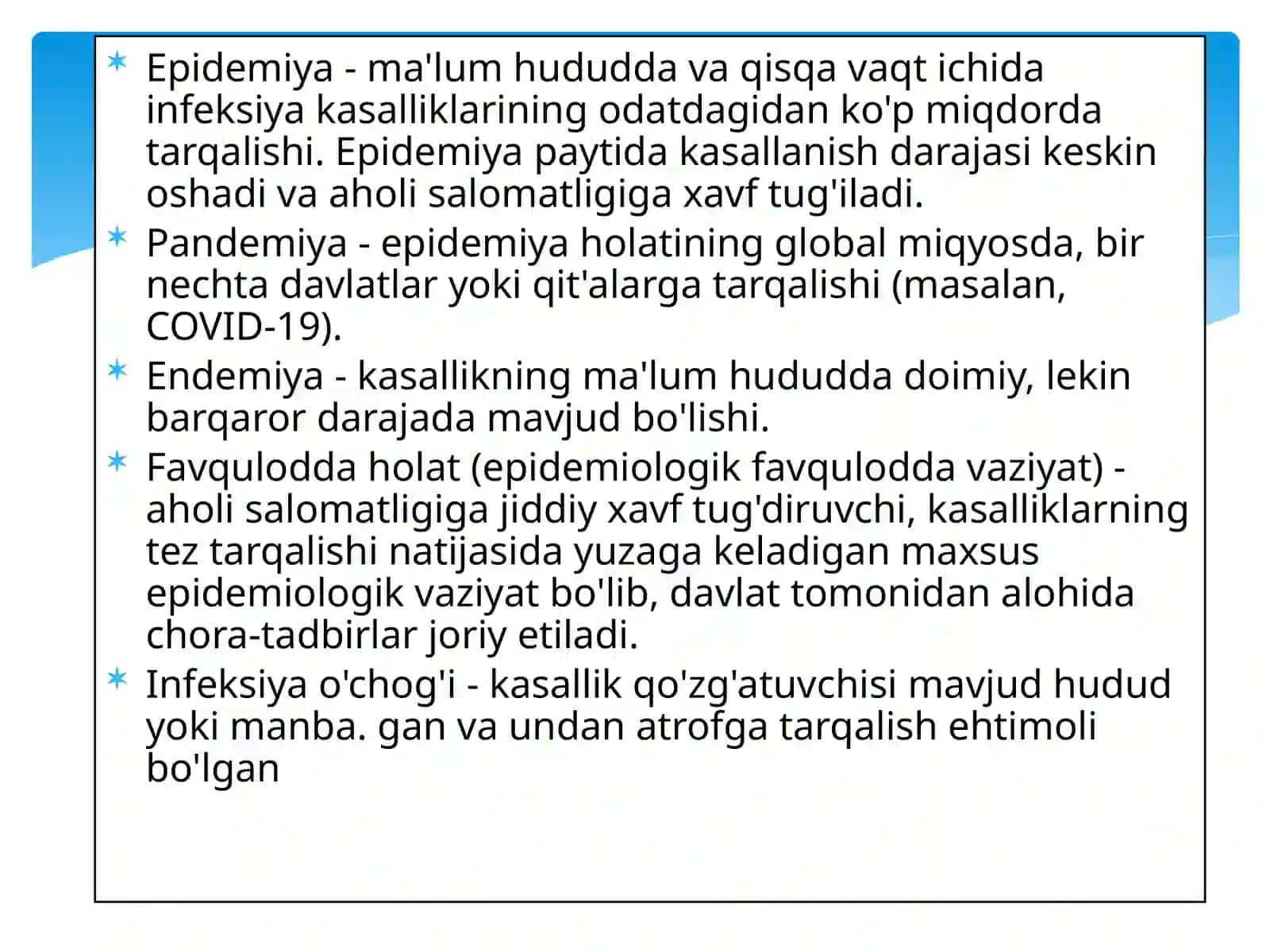 Favquloddaholatlarda epidemiyaholatlari 3