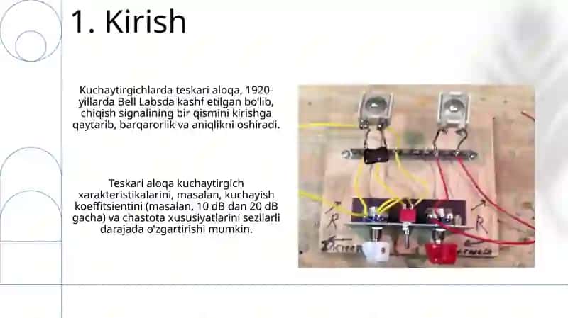 Kuchaytirgichlarda teskari aloqaning qo'llanishi 3