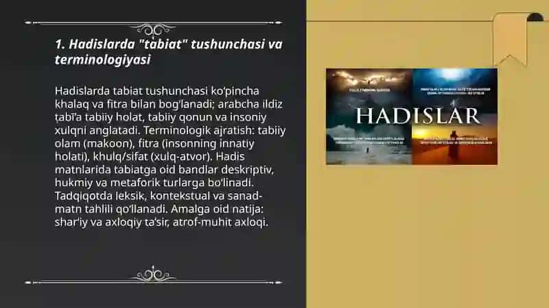 Hadislarda tabiatga oid bandlarni o‘rganish va tahlil qilish 3