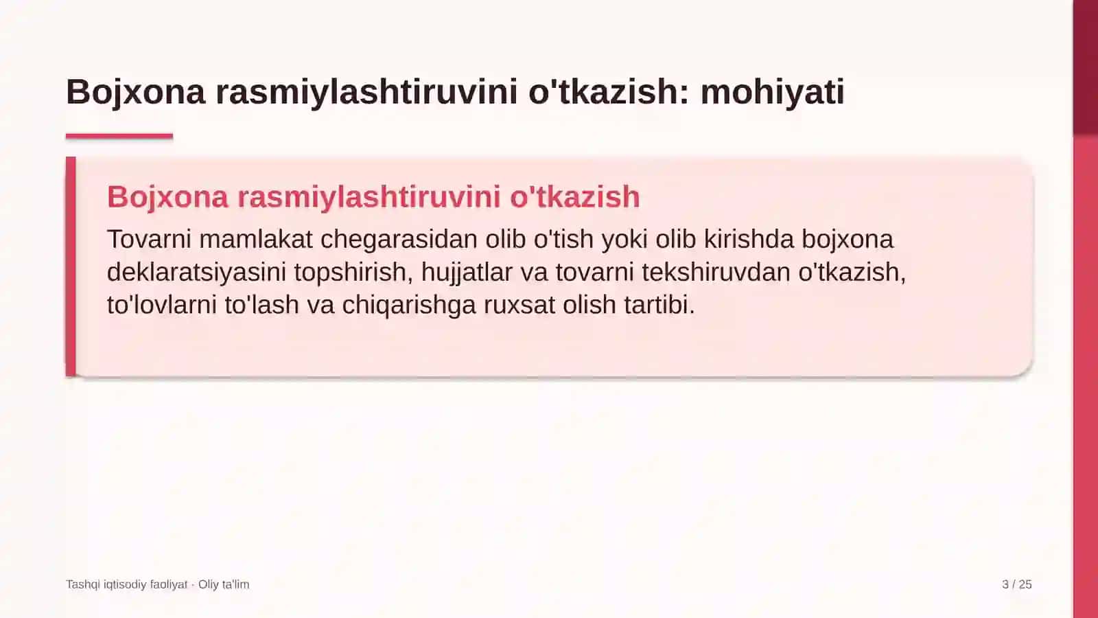 polizchilikda bojxona rasmiylashtiruvini o'tkazish 7116 3