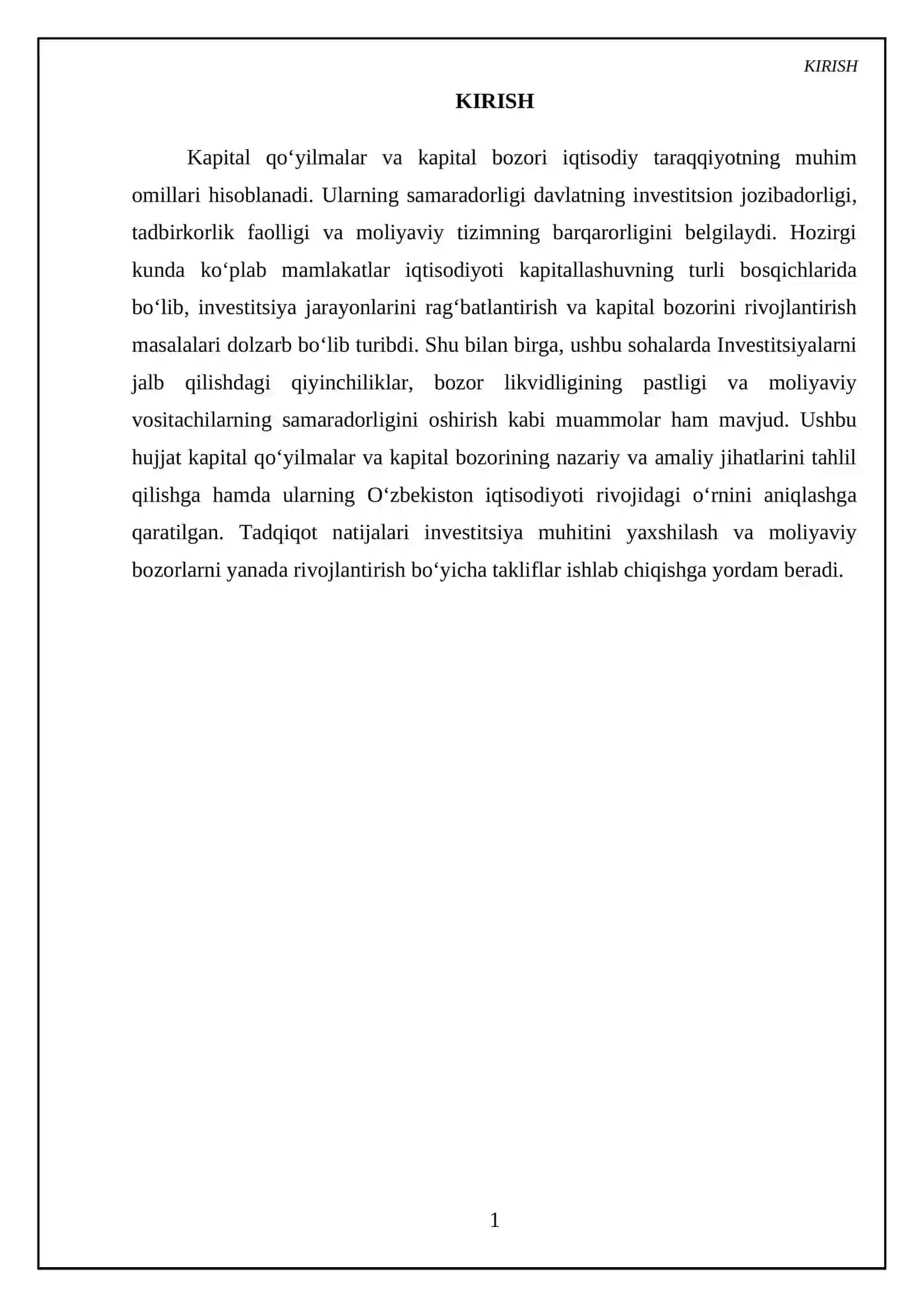 Kapital qoʻyilmalar va kapital bozori 3