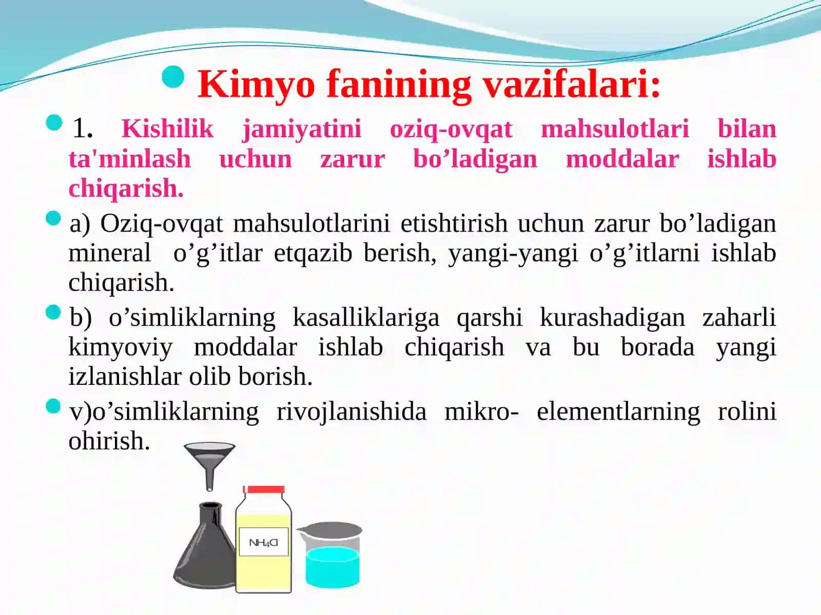 Kimyoning maqsad va vazifasi. Kimyoning asosiy qonunlari 3