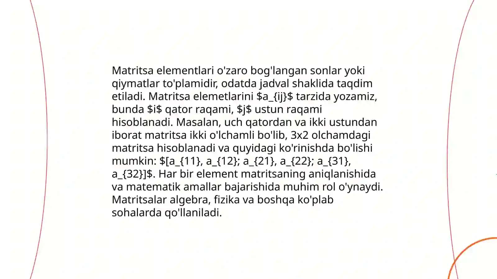 Matritsaning xos son 3