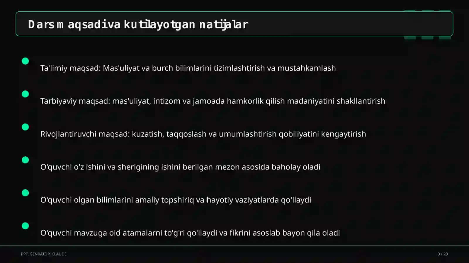 Mas'uliyat va burch (6-sinf) 3