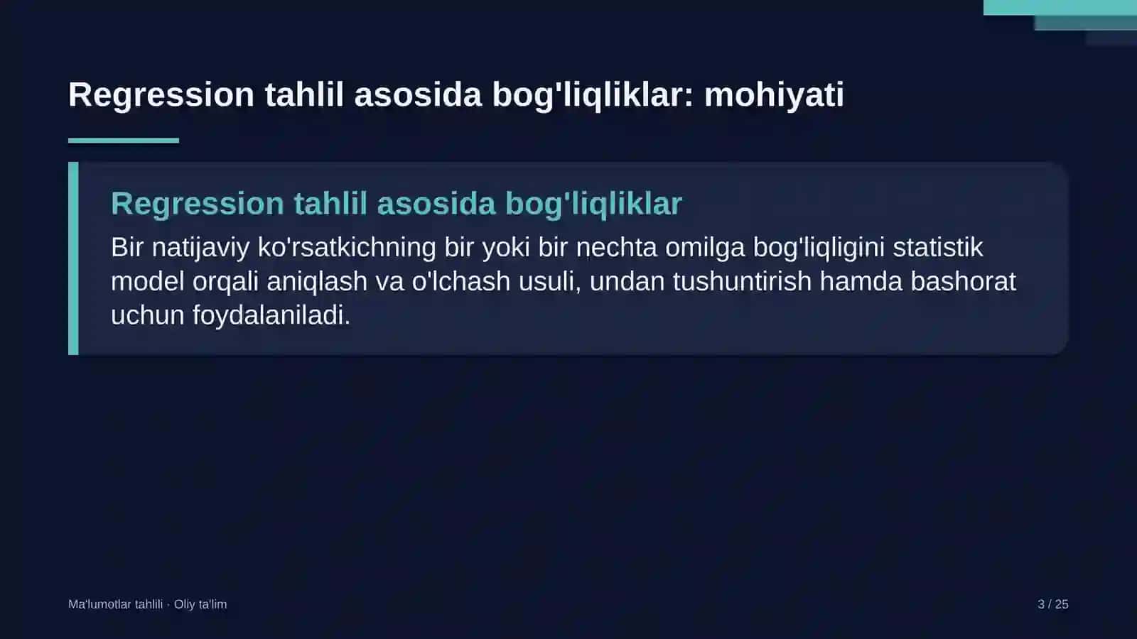 Kon-metallurgiya kombinatlarida regression tahlil asosida bog'liqliklarni aniqlash 3