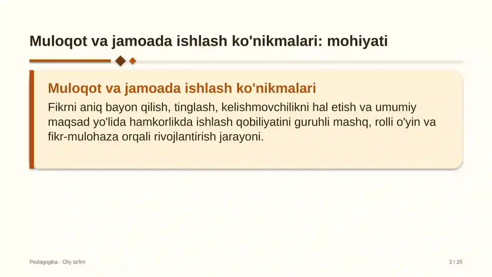 Ijara xizmatlarida muloqot va jamoada ishlash ko'nikmalarini rivojlantirish 3