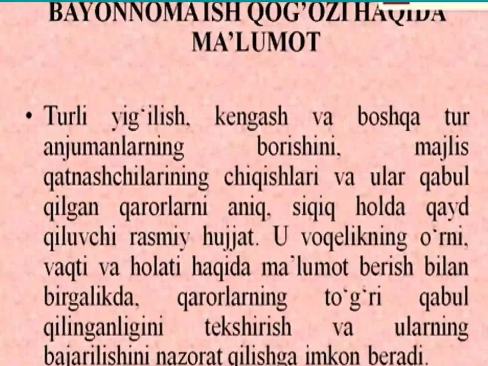 MAVZU; ISH QOG’OZLARI.BILDIRISHNOMABAYONNOMABAYONNOMADAN KO’CHIRMATAKLIFNOMATABRIKNOMAMATNLARI USTIDA ISHLASH 3