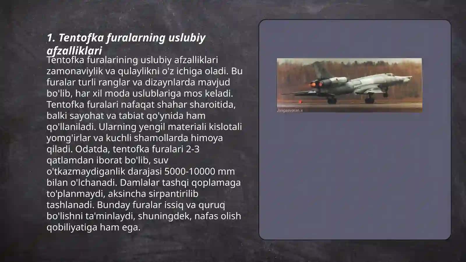 Tentofka furalarning avzalliklari 3