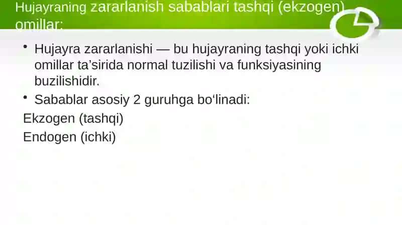 Hujayraning Zararlanishi va Nobud Bo'lishi 3