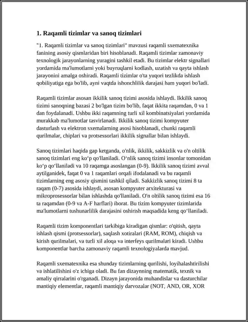 Raqamli tizimlar va sanoq tizimlari 3