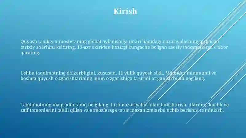 Quyosh faolligining atmosfera sirkulyatsiyaga ta'siri nazariyalari 3