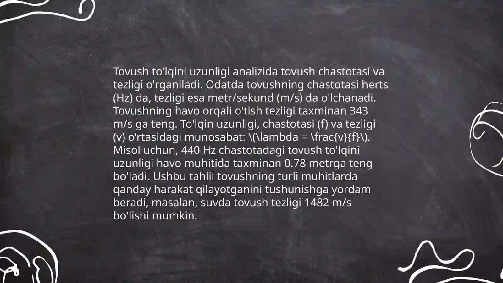 Tovushning to’lqin uzunligini aniqlash 3