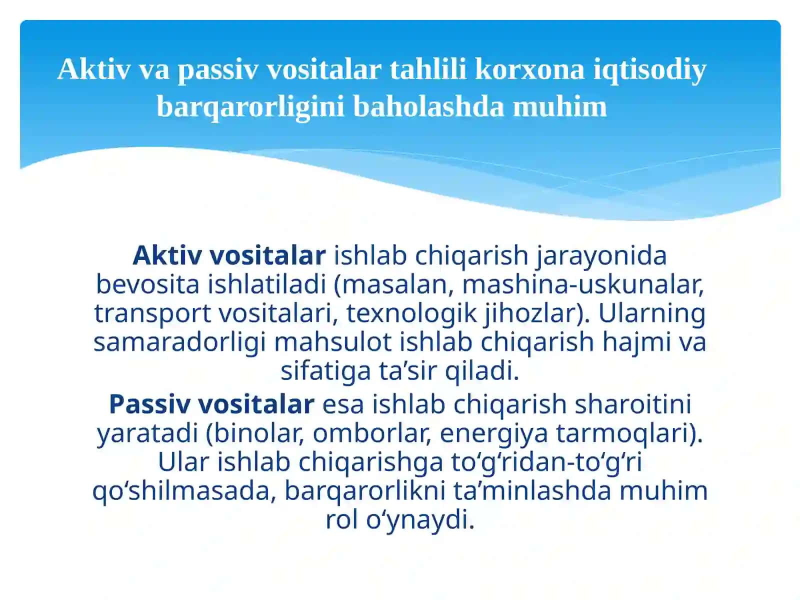 Aktiv va passiv asosiy vositalar tahlili 3
