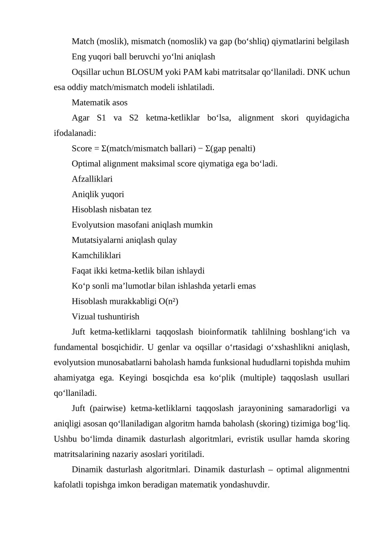 BIOLOGIK KETMA KETLIKLARNI JUFT VA KO'PLIK TAQQOSLASHLARNI SOLISHITIRISH 3