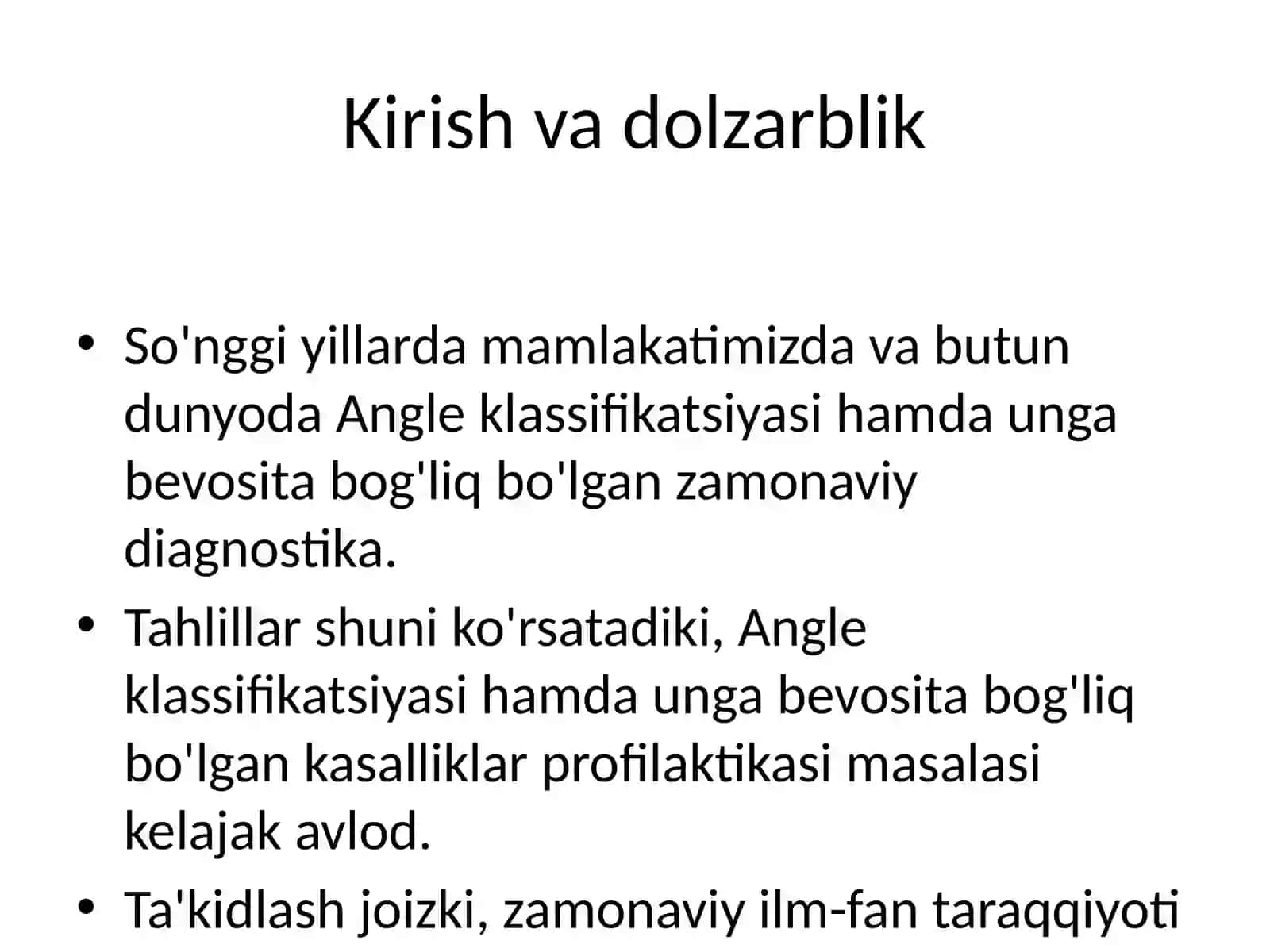 ANGLE KLASSIFIKATSIYASI 3