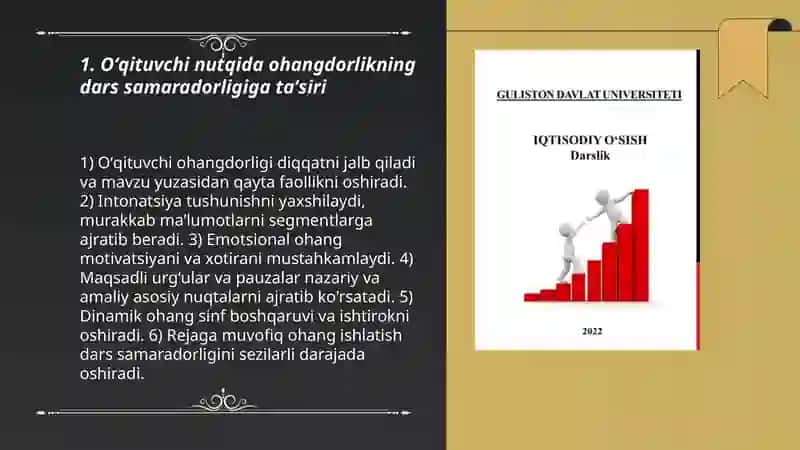 Oʻqituvchi nutqida ohangdaorlik, urg'u va pauzaning samarali qoʻllanishi Xolmirzayeva Mavluda 3