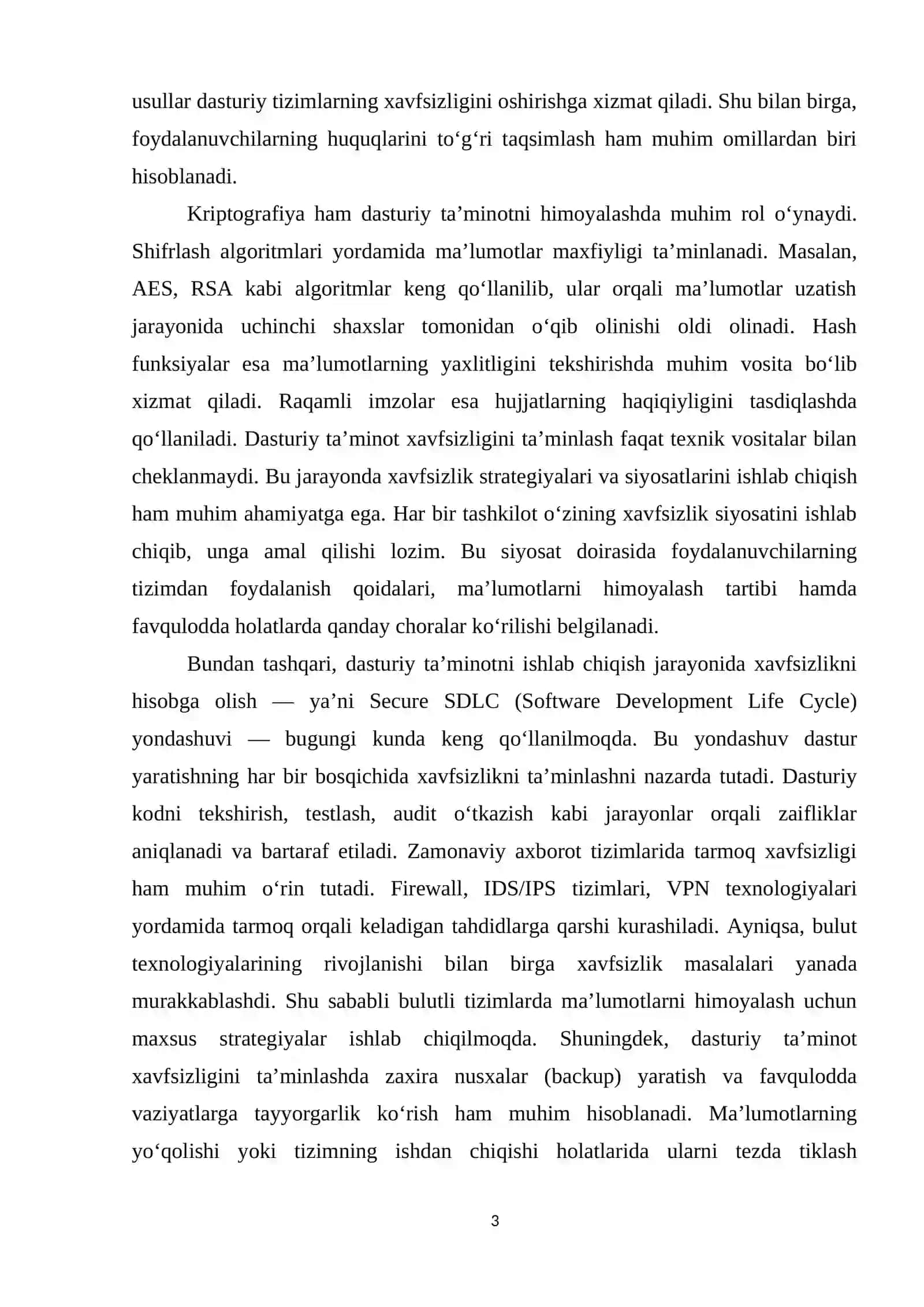 Dasturiy ta'minotni himoyalash usullari va xavfsizlik strategiyalari 3