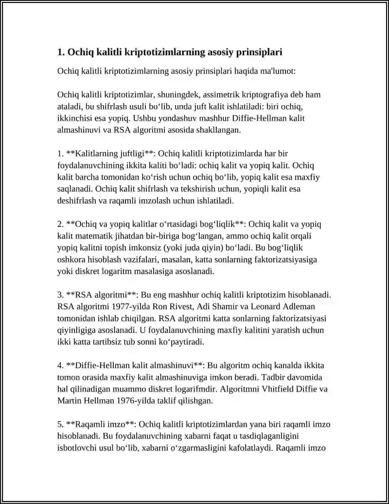 Ochiq kalitli kriptotizimlar 3